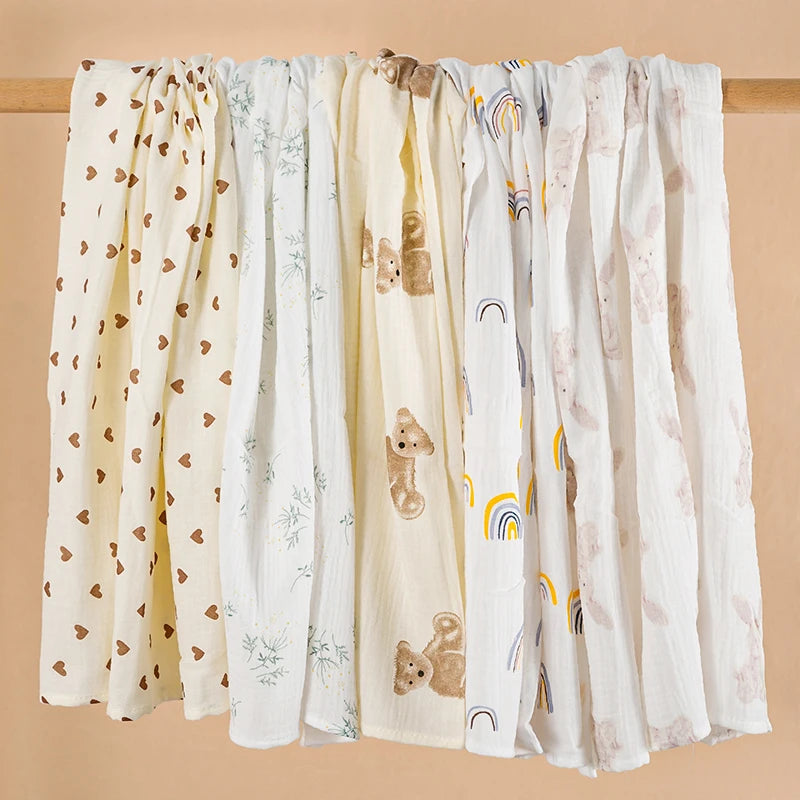 Baby Blanket, Muslin Swaddle, 2-Layer, Cotton, Receive Blankets, Bath Towel