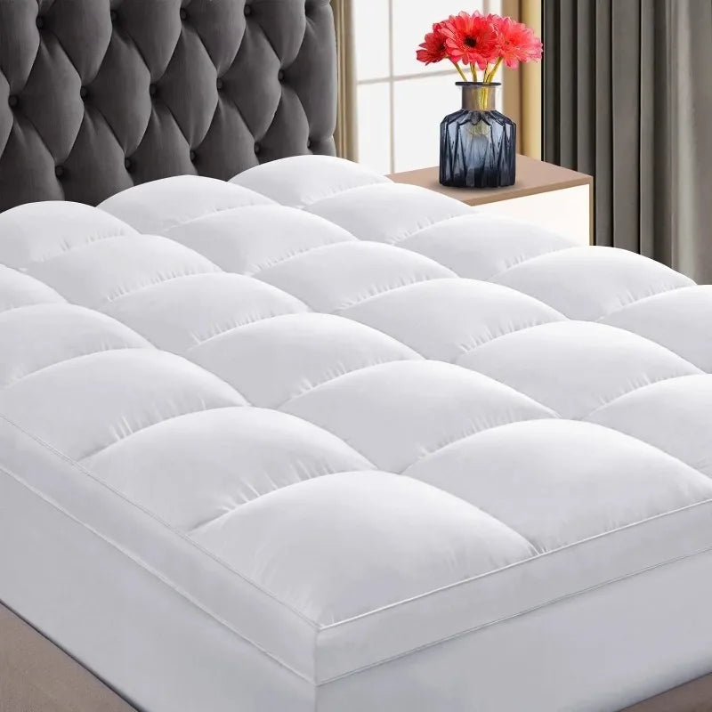 Mattress Topper, 400TC Extra Thick Cooling Mattress Pad Cover, Fluffy Soft Pillow Top