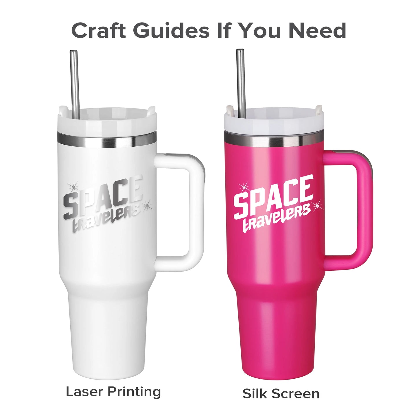 20 Pack, 40 OZ Insulated Tumbler, Detachable Handle, Lid, Straw, Mixed Color, Laser Engraved
