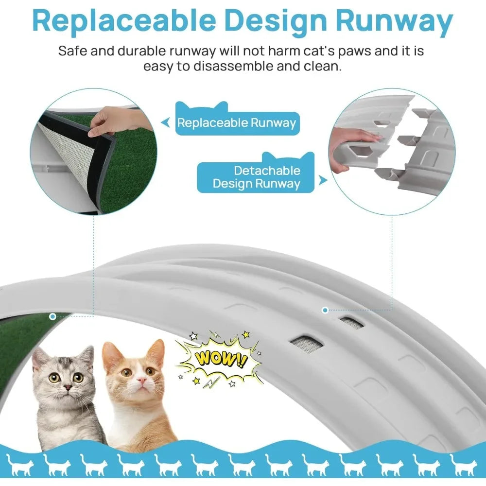 Cat Exercise Wheel, Treadmill, Carpeted Runway