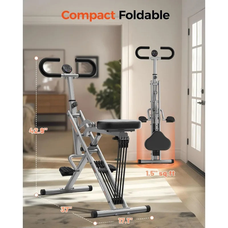 Squat Machine, Foldable, Adjustable, Rowing Machine