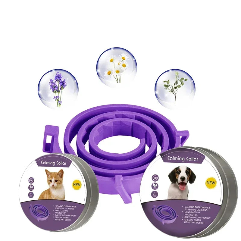 Adjustable Natural Calming Collar For Cats/Dogs, Anxiety Pheromone Reducing