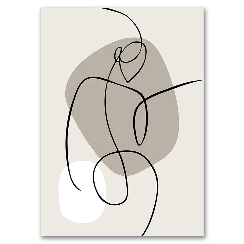 Abstract Posters, Minimalist Wall Art Canvas Painting ,Line Body Face Art Prints, Nordic Wall Pictures