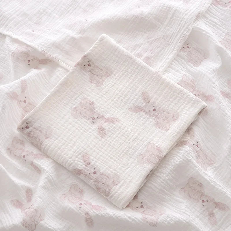 Newborn Baby Cotton Receiving Blanket, Summer Bedding, Throw Blanket