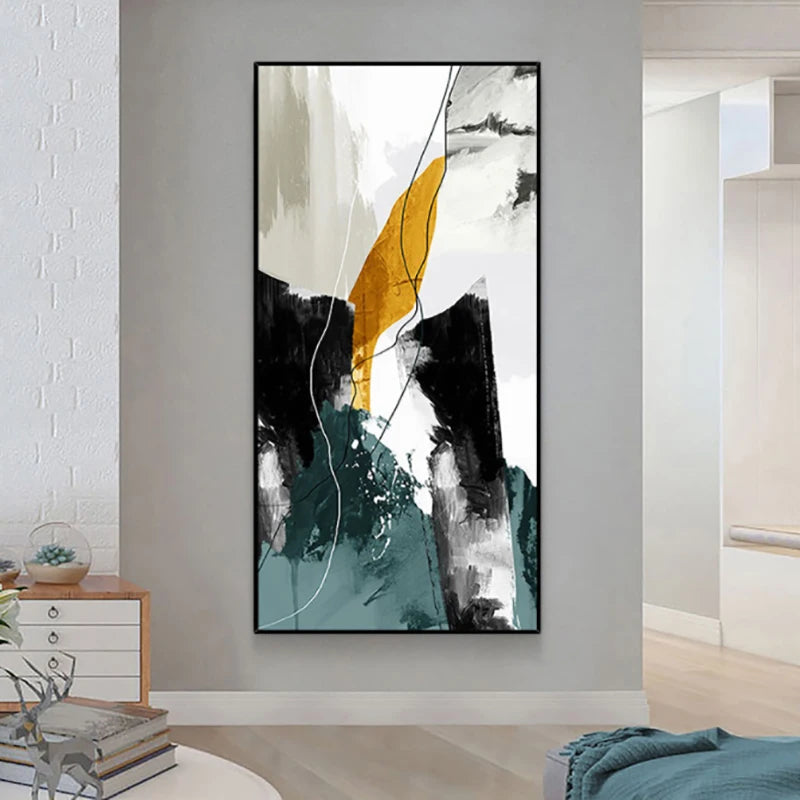 100% Hand Painted Oil Painting On Canvas, Porch Design, Abstract Modern Style, Wall Art