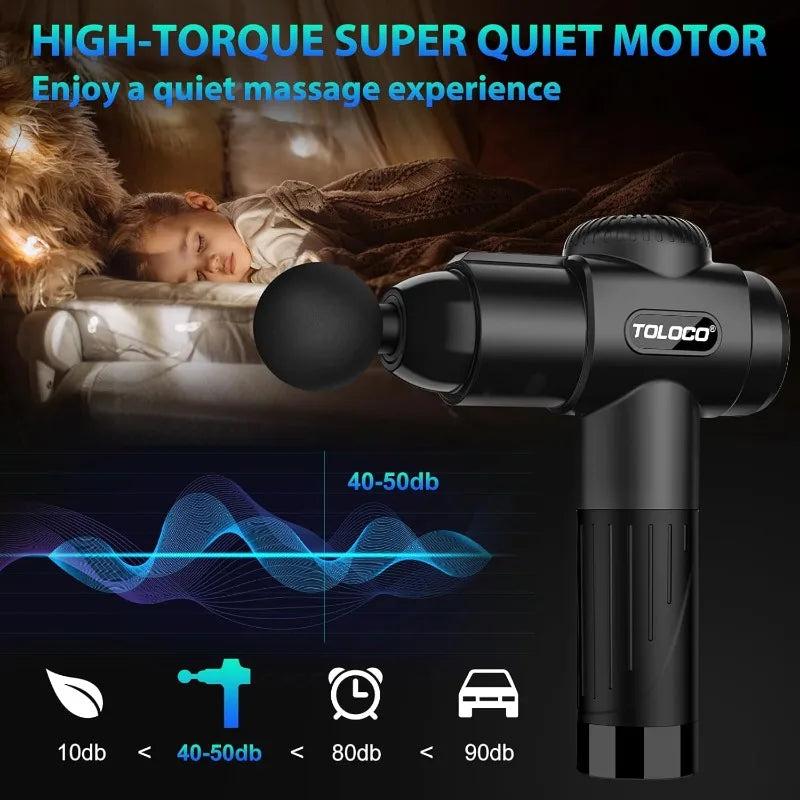 TOLOCO Massage Gun, Deep Tissue Back Massage, Pain Relief