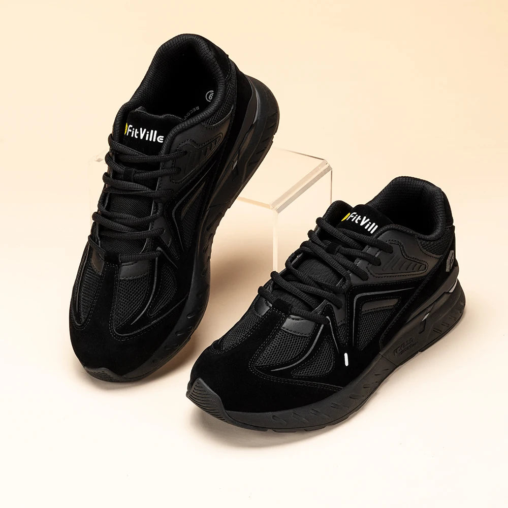 Extra Wide Men's Walking Shoes, Lightweight Sneakers for Flat Feet, Arch Fit, Heel Pain Relief, Non-Slip
