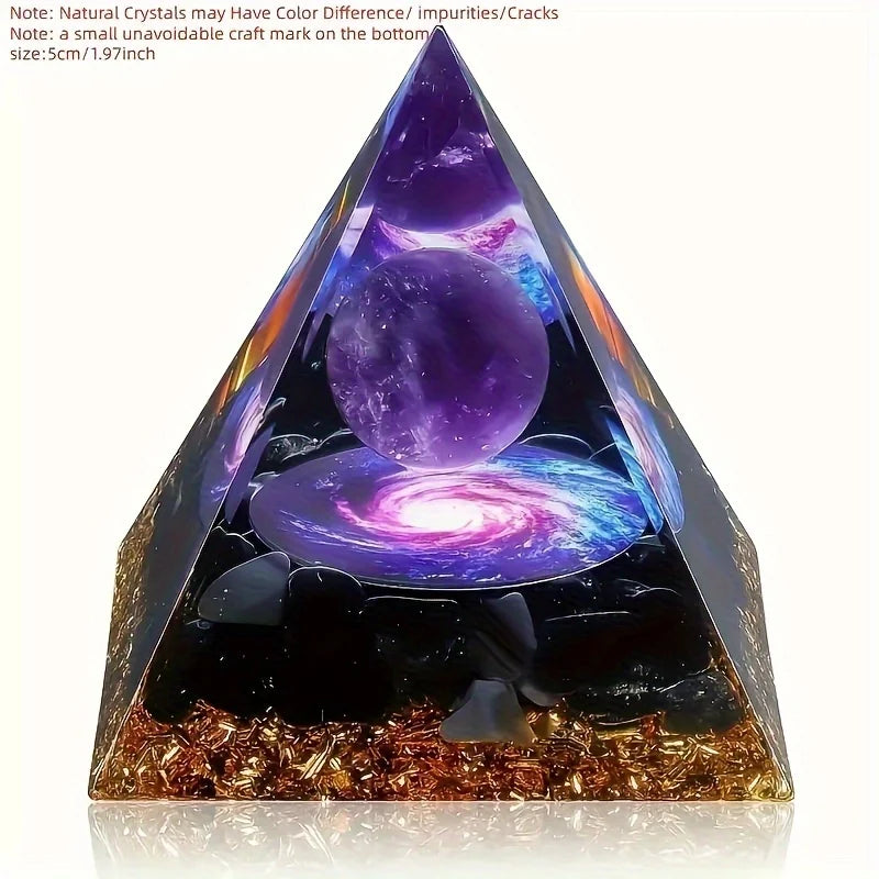 Relieve Stress, Attract Wealth, Our Homeopathic Amethyst Crystal Ball Pyramid, Raw Stone