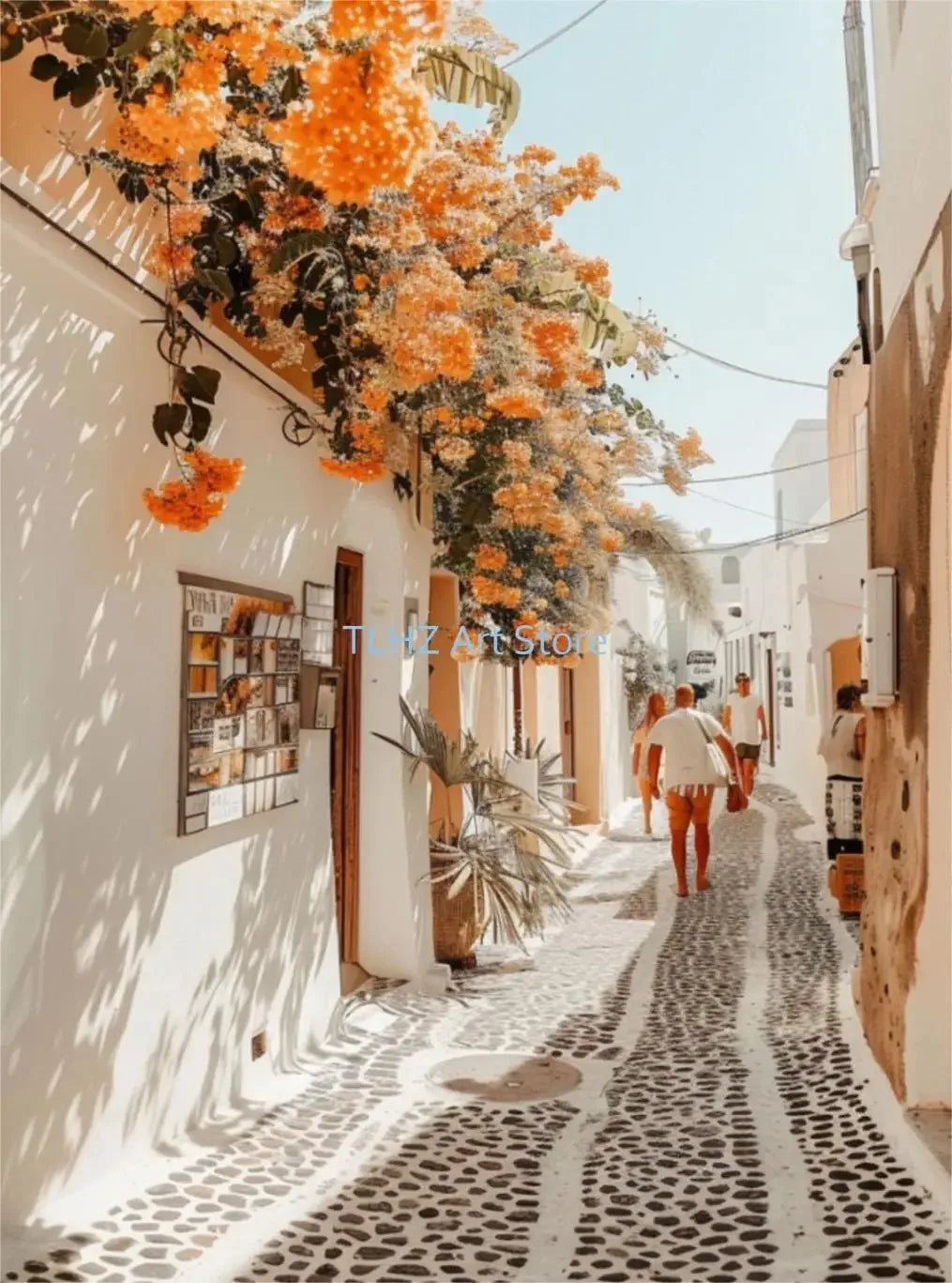 Modern Greece Summer Coast Santorini Travel Landscape Posters And Prints, Canvas Printing, Wall Art