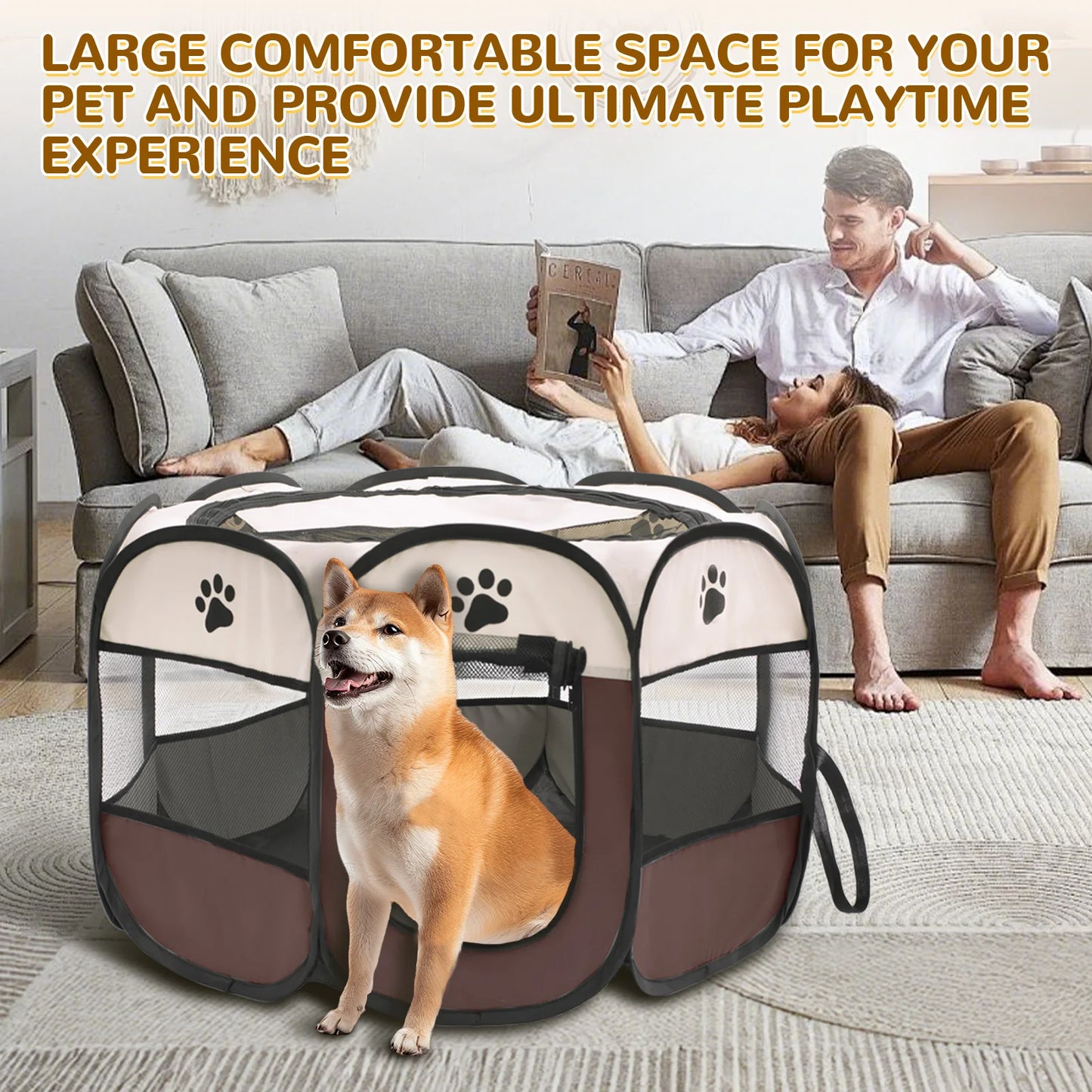 Portable Octagonal Foldable Pet Playpen