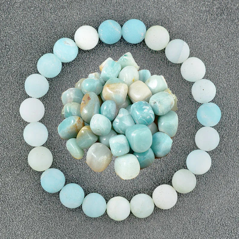 Handmade Real Natural African Stone Beads, Yoga Mala Jewelry, Green Moss Agates Beaded Bracelet