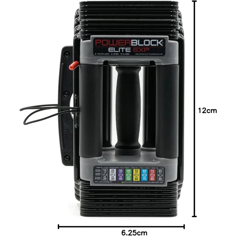 Elite EXP Adjustable Dumbbells, Sold in Pairs, Stage 1, 5-50 lb. Dumbbells, Durable Steel Build