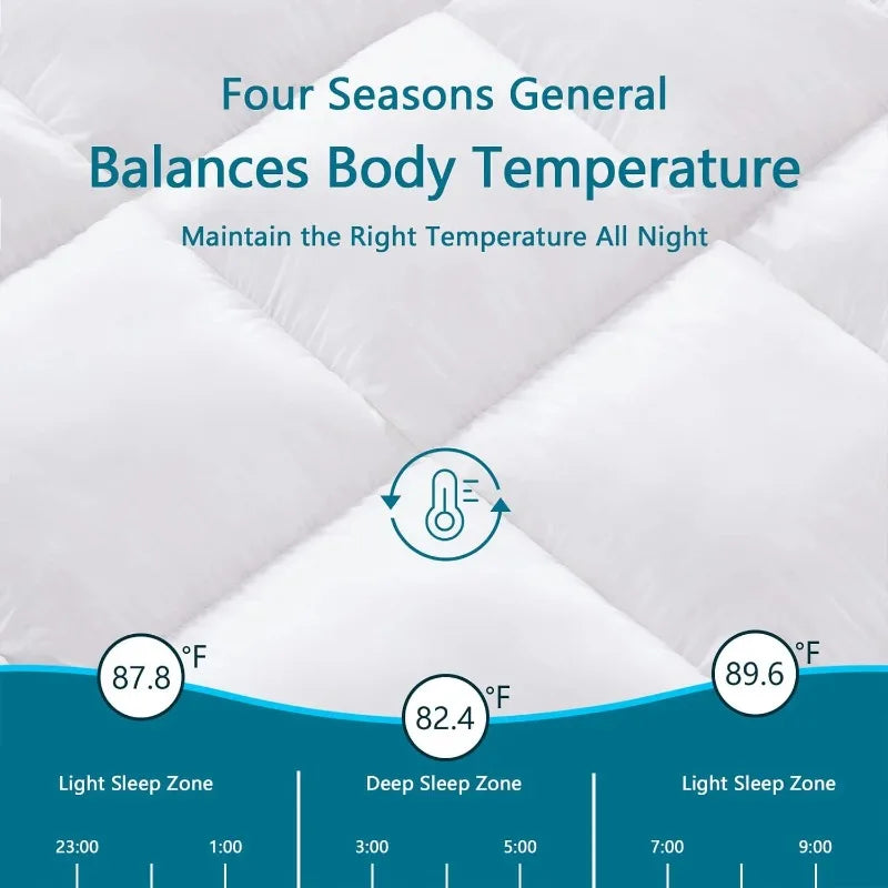 Mattress Topper, 400TC Extra Thick Cooling Mattress Pad Cover, Fluffy Soft Pillow Top