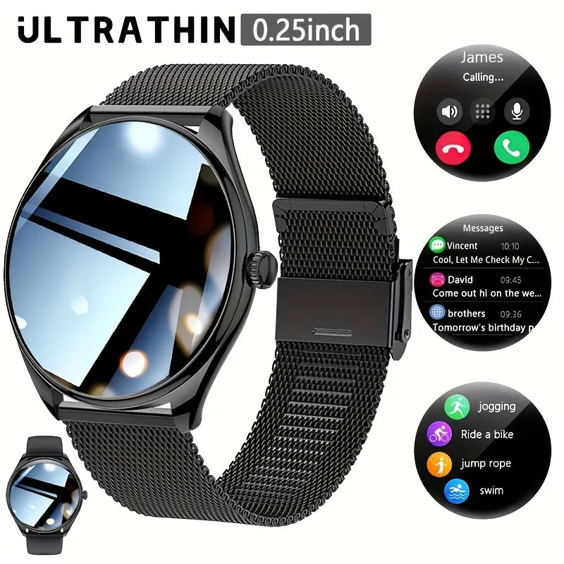Utral Thin Women Smart Watch, Bluetooth Call, Multi-Sport Tracker, Music Player, USB Charging
