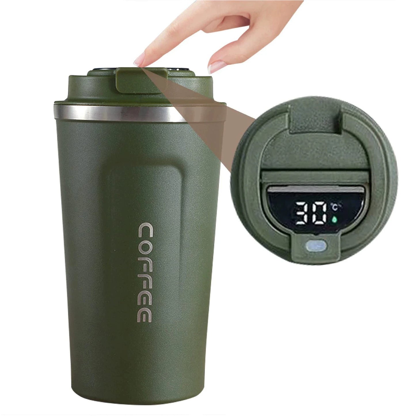 Insulated Coffee Mug Smart Temperature Display, Stainless Steel