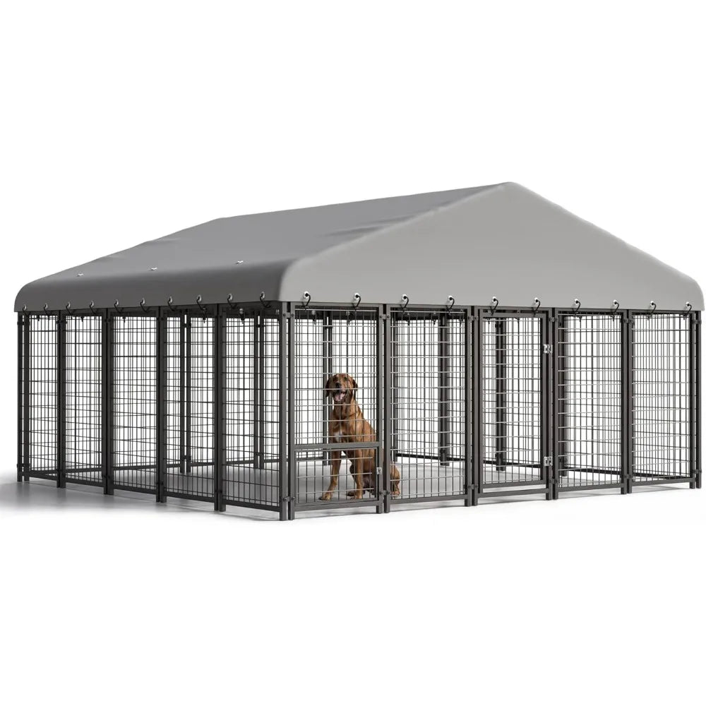 Heavy-Duty Outdoor Pet Kennel with Roof