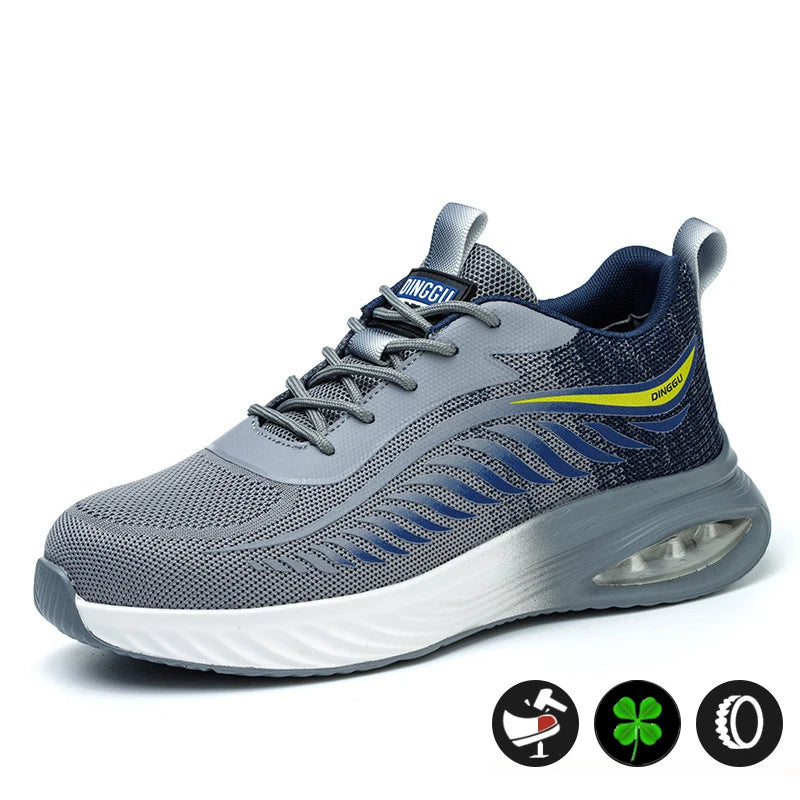 Men's' Work Safety Shoes, Breathable Sneakers, Lightweight, Anti-smash Steel Toe Working Protective Shoes