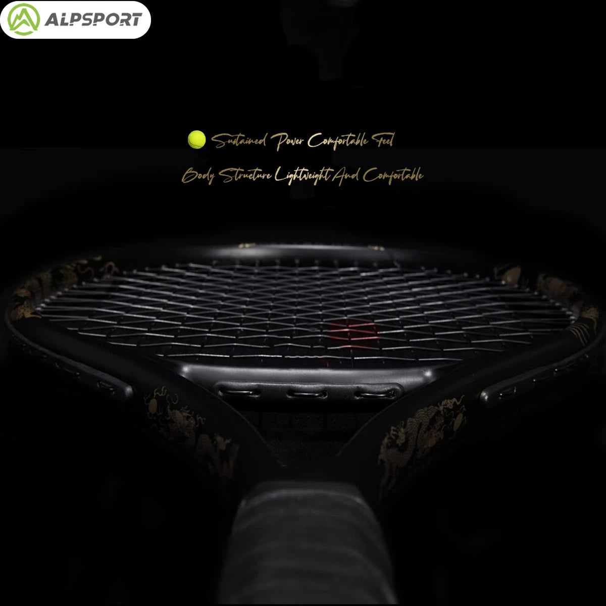 ALPSPORT JL 27-in, Durable, 4 3/8-in Grip, Carbon Fiber, Tennis Racket