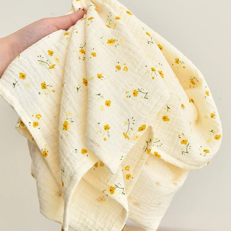 Newborn Baby Cotton Receiving Blanket, Summer Bedding, Throw Blanket