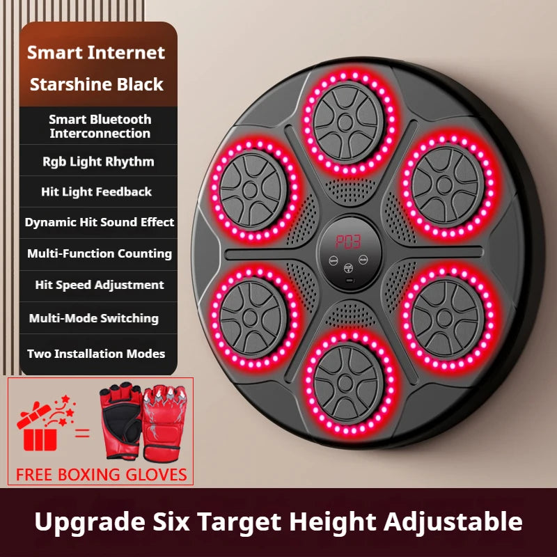 Music Boxing Machine. Smart Bluetooth, Wall Mounted, Target Punching Equipment