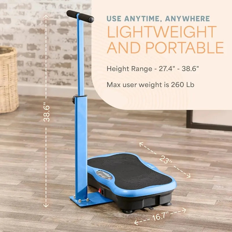 Vibration Plate, Adjustable Handlebar, Resistance Bands, Bluetooth, Lymphatic Drainage, Relieve Pain, Help Sleep, Fat Burning & Weight Loss