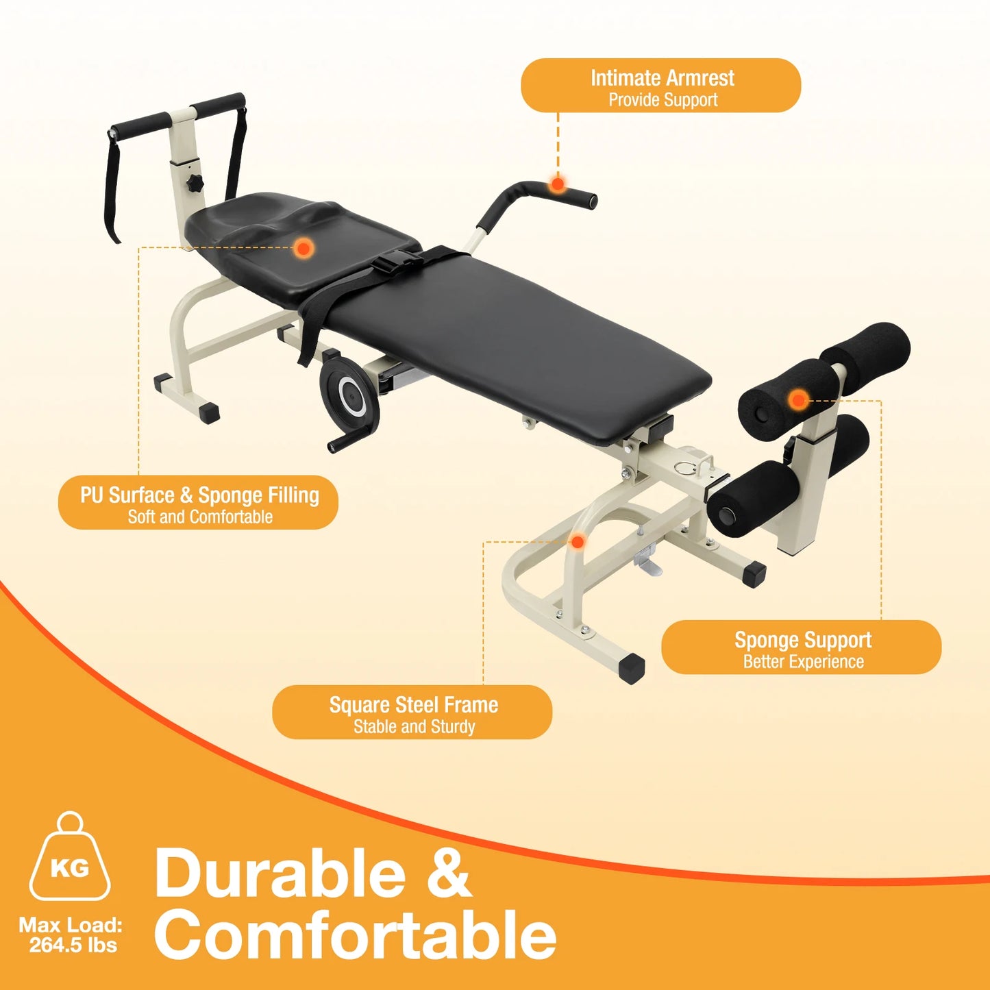 Neck/Lumbar Stretcher, Cervical Massage, Traction Table, Portable, Therapy