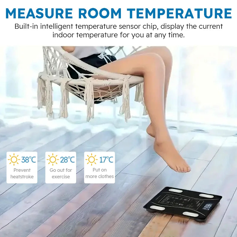 Smart Body Fat Scale, Wireless, LED Digital, Bathroom Weight Scale, Body Composition Analyzer