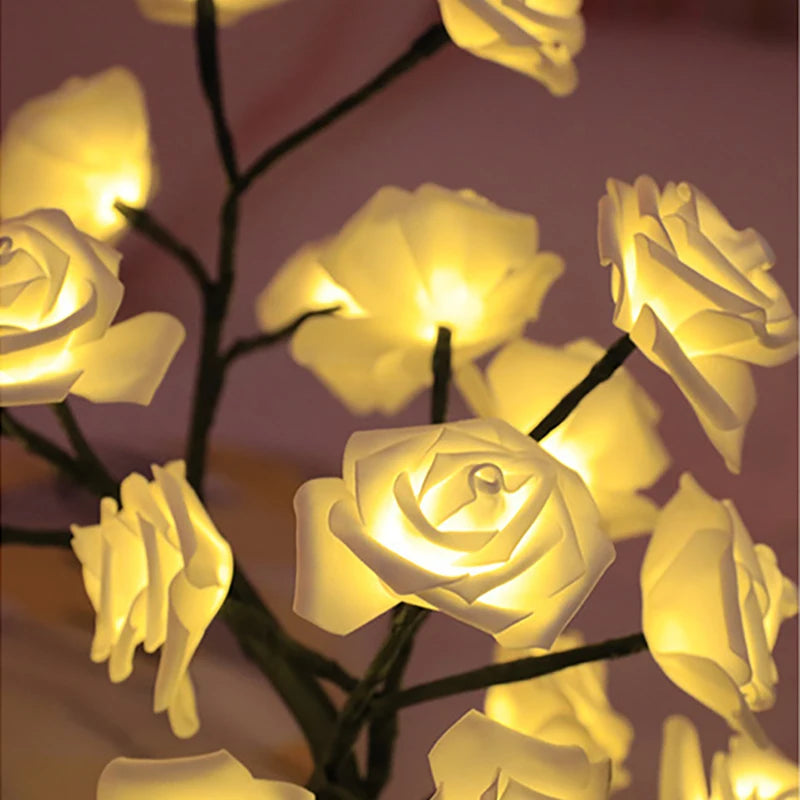 LED Rose Tree Lamp, USB Powered Flower Night Light, Atmosphere Lighting