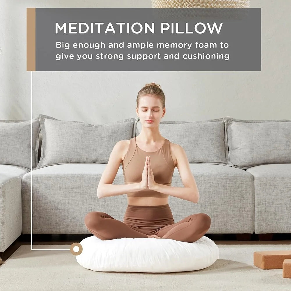Large Round Floor Pillow, Thick Memory Foam, Meditation Cushion, Yoga