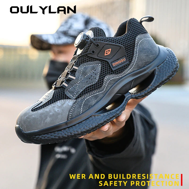Men's Fashion Work Sneakers. Steel Toe, Safety Boots, Anti-smash, Puncture-Proof