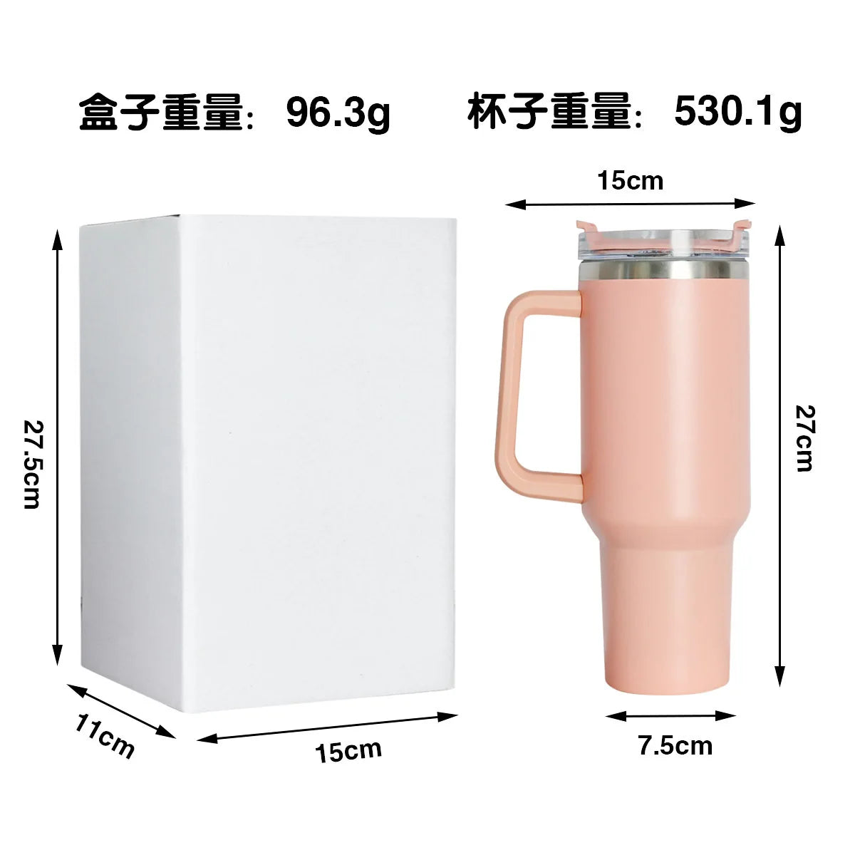 6pack, 40oz, Stainless Steel, Double Wall, Tumbler, Handle