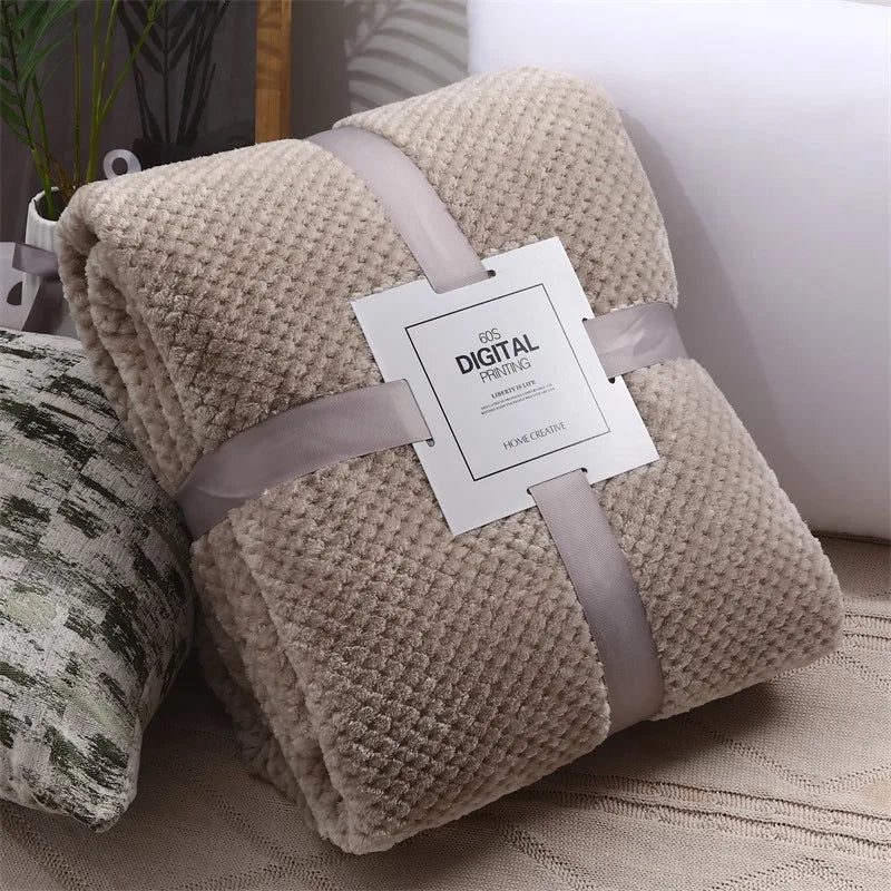 Baby Blanket, Soft Fleece, Thick Quilt Bedding, Swaddle Wrap, Stroller Sleep Cover
