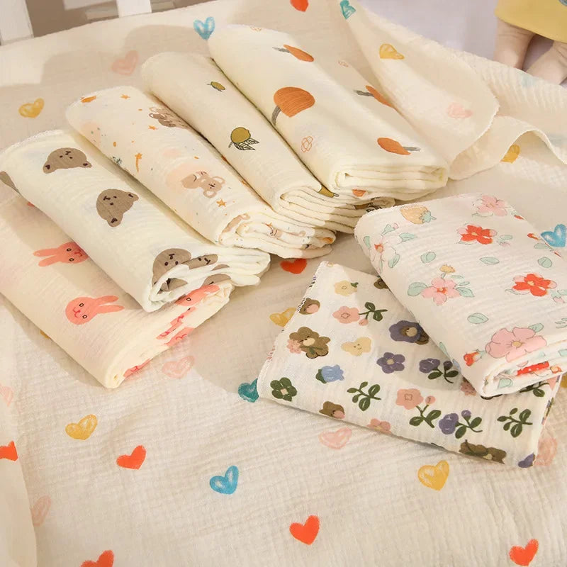 Double Layer Muslin Baby Swaddle Blanket, Soft, Cotton, Stroller Cover, Bedding 80*80cm