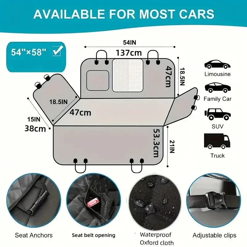 Pet Car Seat Cover, Waterproof, Nonslip, Durable