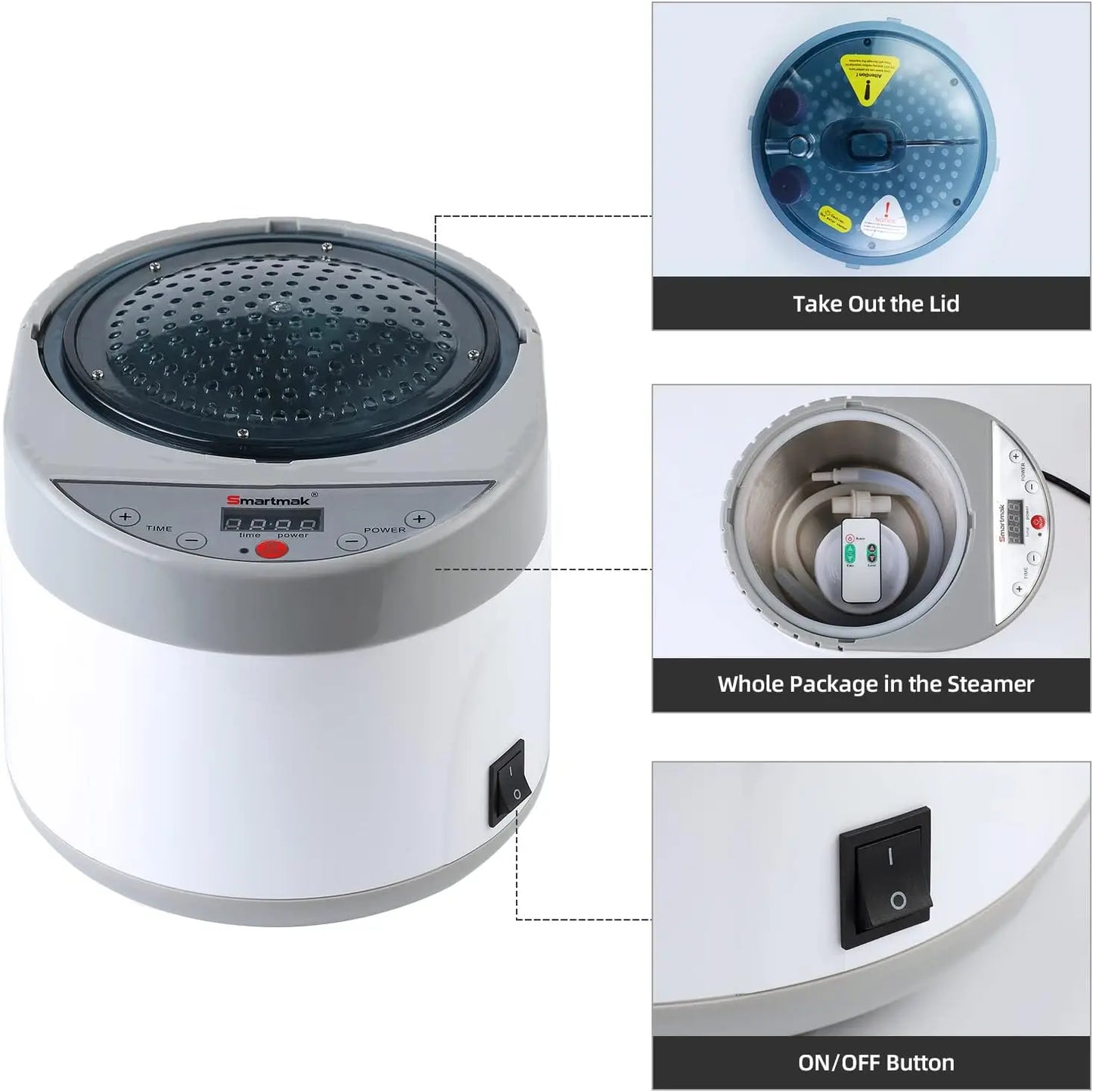 Sauna Steamer, Portable, Steam Pot Generator, Remote Control Spa Machine, Herbal Box
