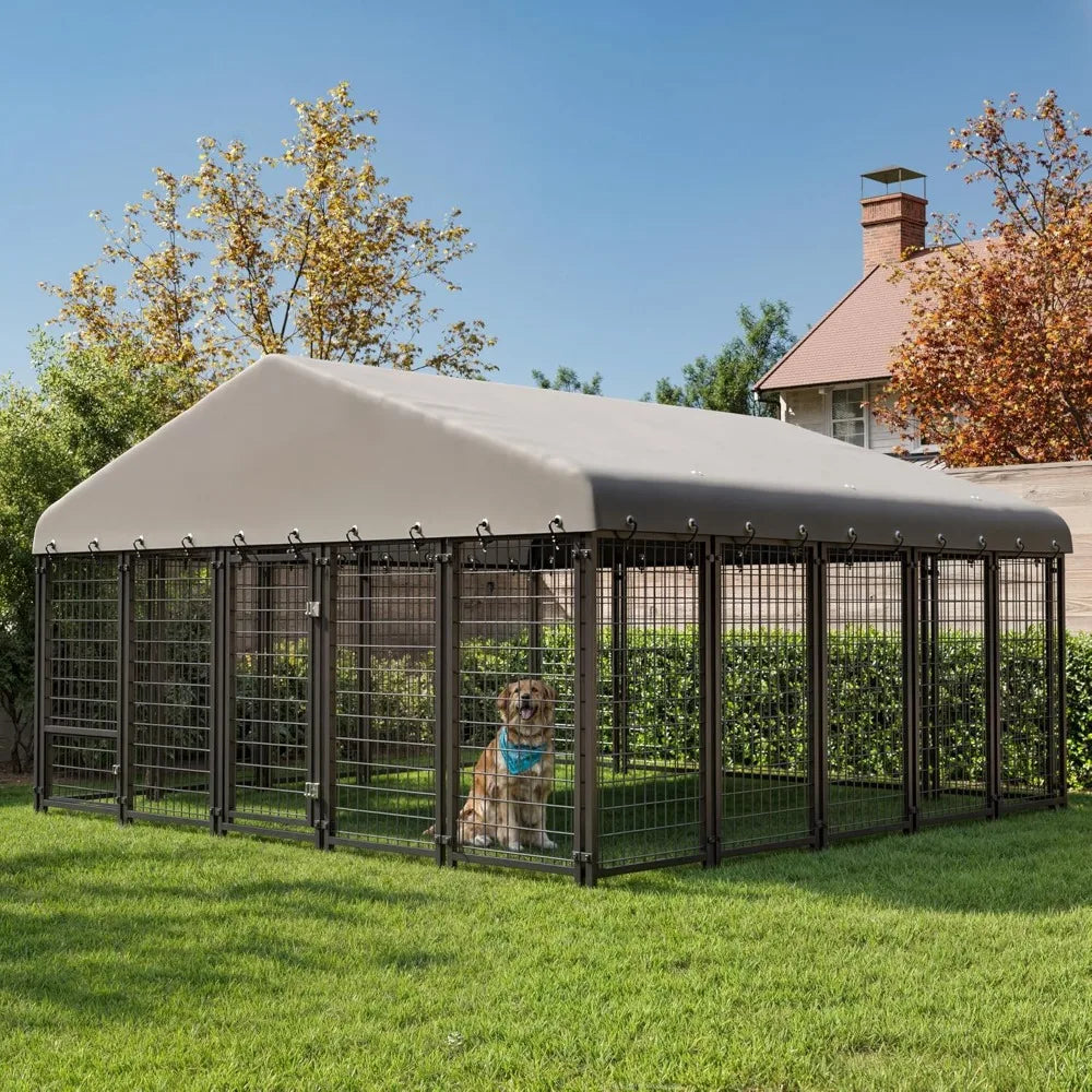 Heavy-Duty Outdoor Pet Kennel with Roof