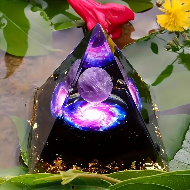Relieve Stress, Attract Wealth, Our Homeopathic Amethyst Crystal Ball Pyramid, Raw Stone