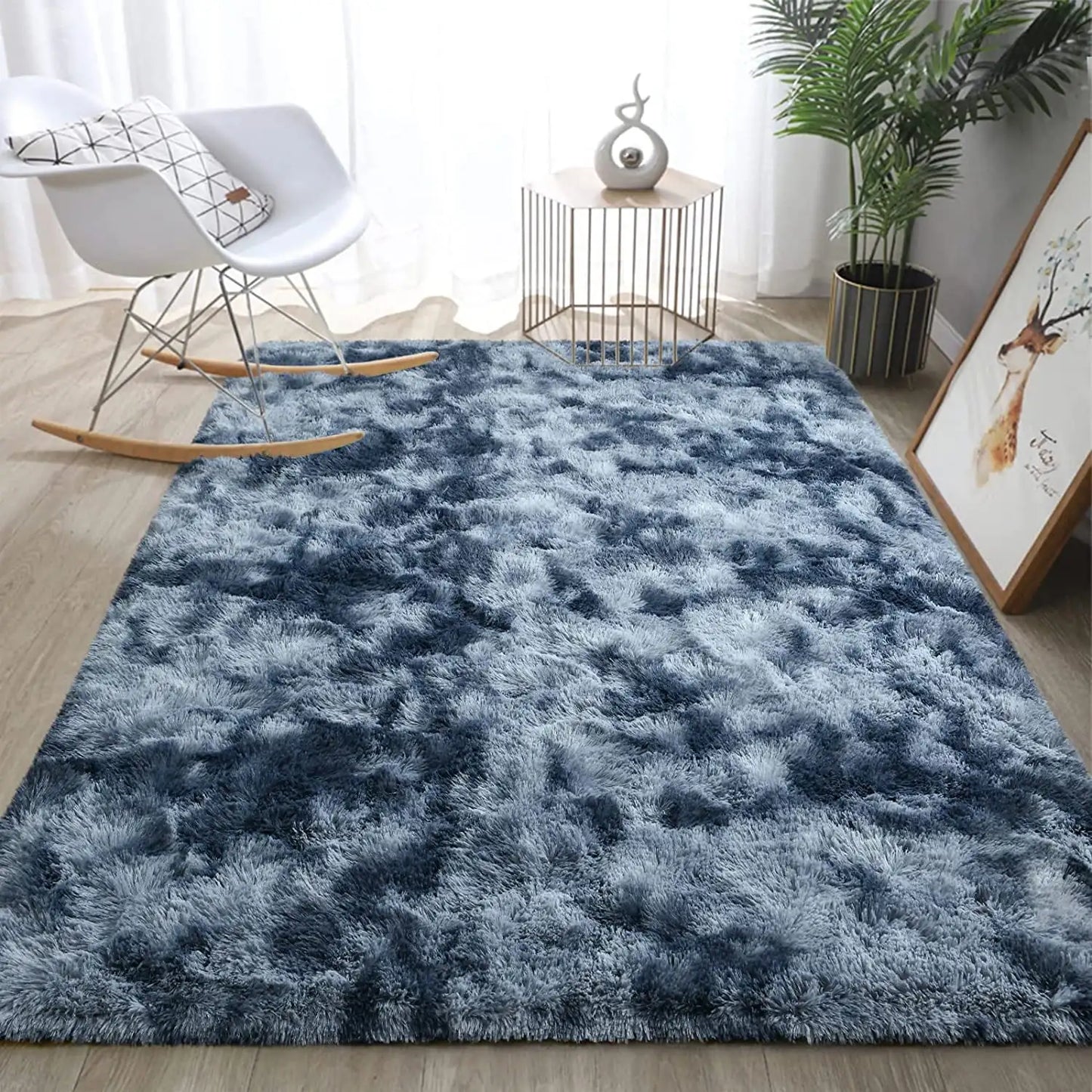 Super Soft Plush Tie Dye Velvet Rugs, Shaggy Rug For Living Room/Bedroom