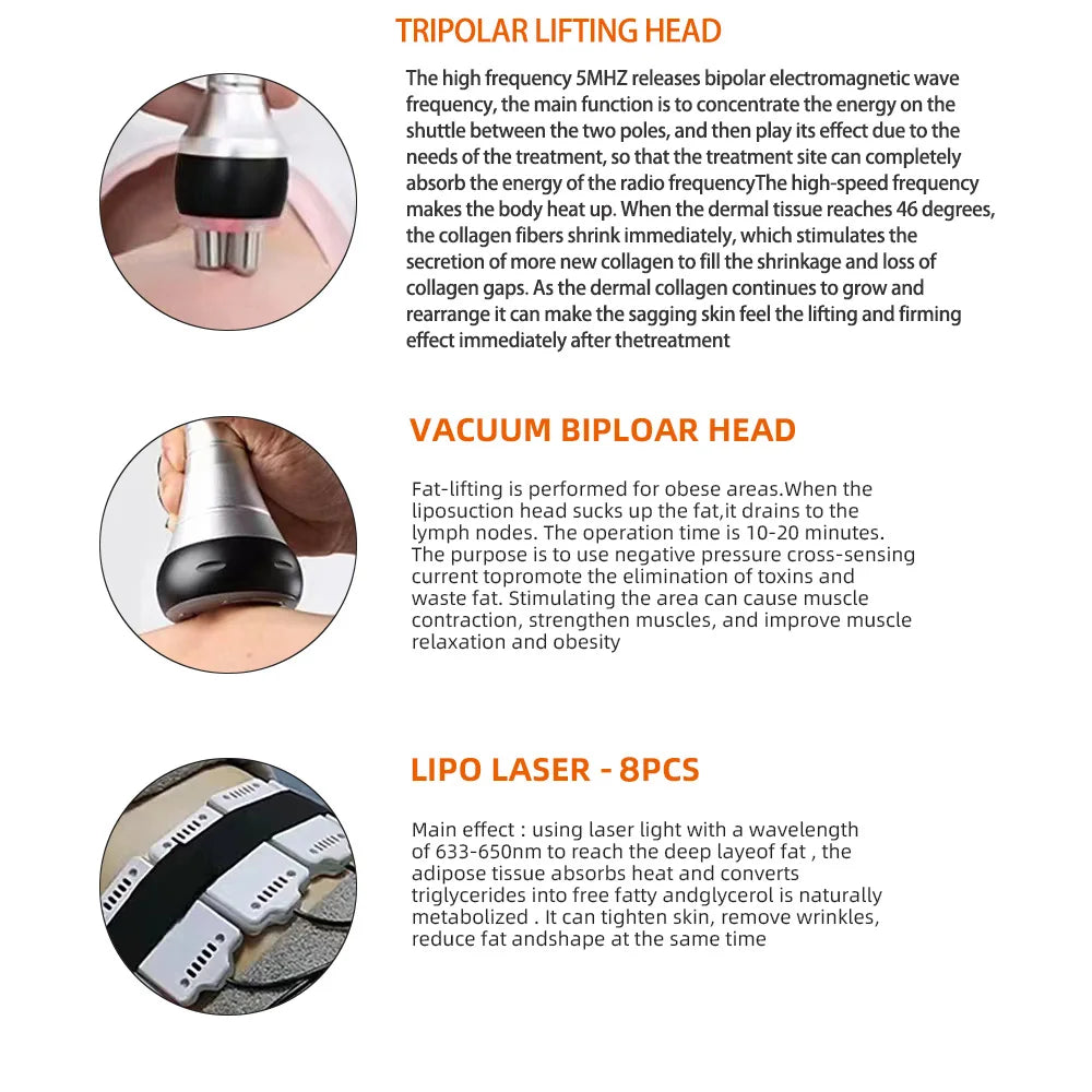 6-In-1 Ultrasonic Cavitation Machine, Weight Loss, Skin Lift/Tightening, Body Slimming/Shaping