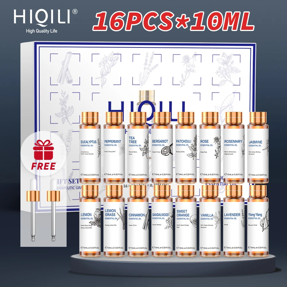 16 PCS 10ML Essential Oils Set, Diffuser, Humidifier
