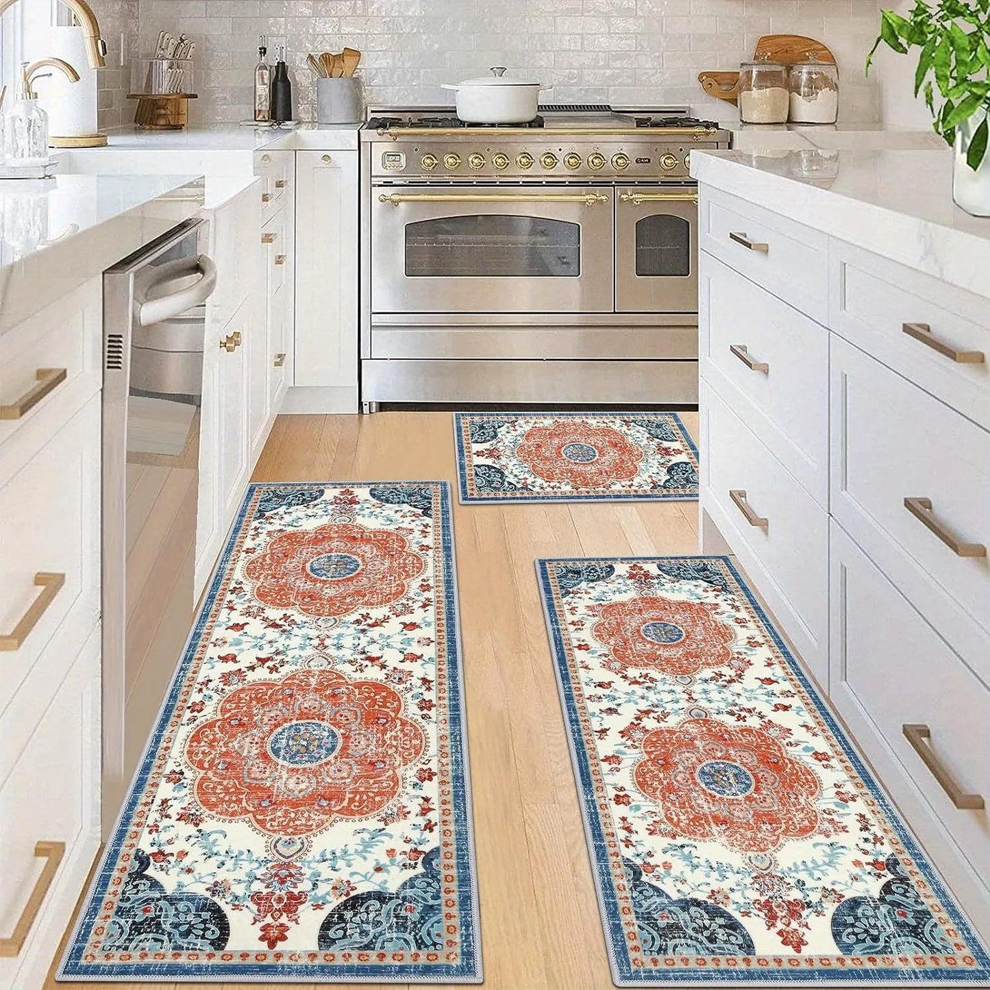 3 Pcs Set Floor Mat, Bohemian Style Rugs, Non-slip, Comfortable, Washable