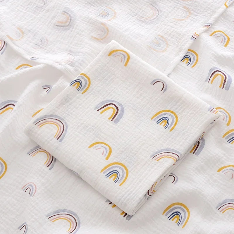 Newborn Baby Cotton Receiving Blanket, Summer Bedding, Throw Blanket