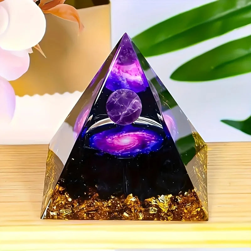 Relieve Stress, Attract Wealth, Our Homeopathic Amethyst Crystal Ball Pyramid, Raw Stone