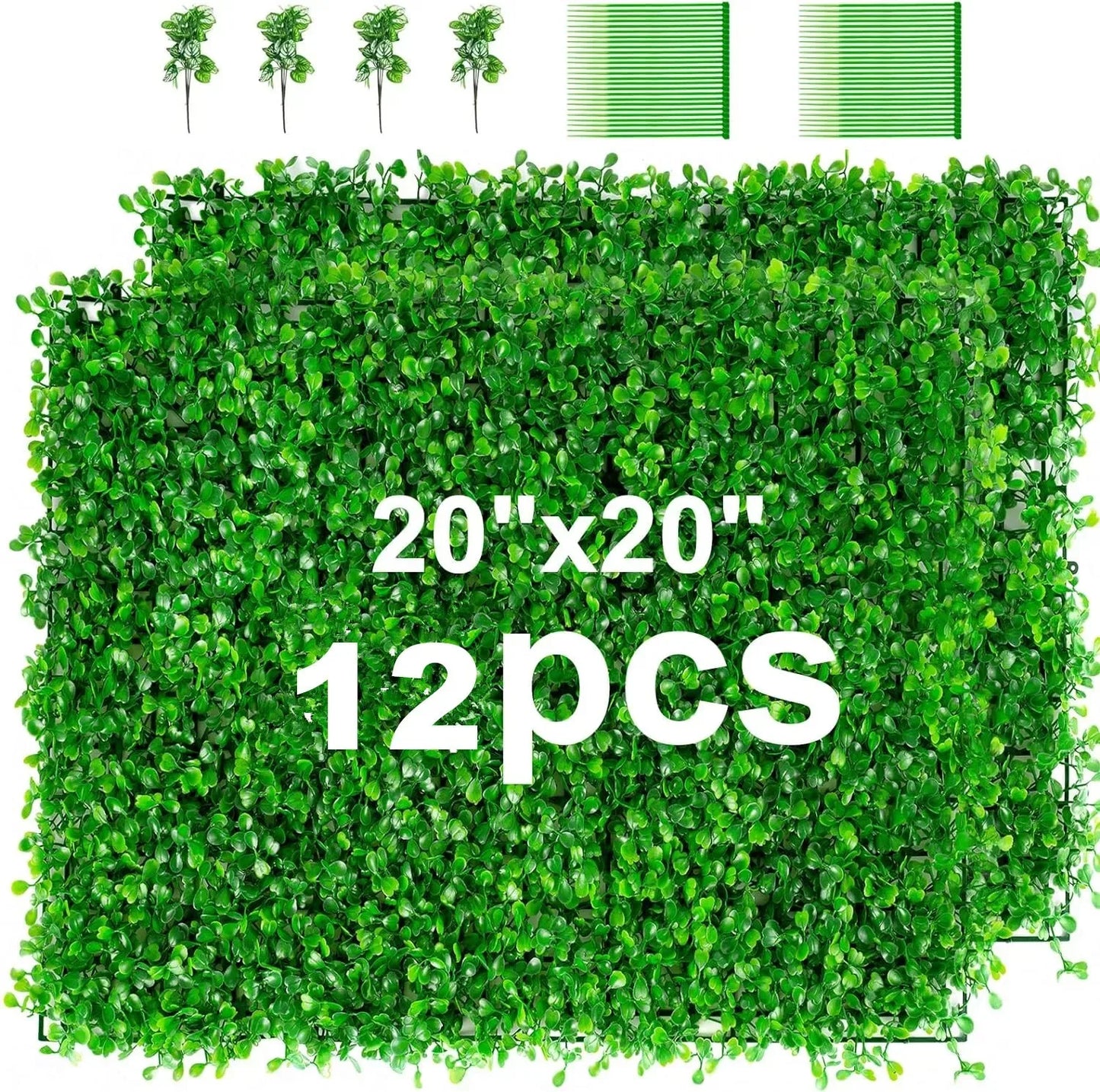 Artificial Plants Grass, Wall Panel Boxwood Hedge, Greenery Privacy, Fence Panel, Indoor