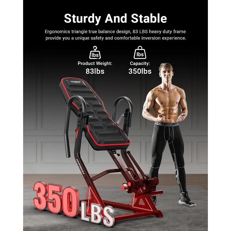 Heavy Duty Inversion Table, Back Pain Relief, 350 LBS Capacity, 3D Memory Foam