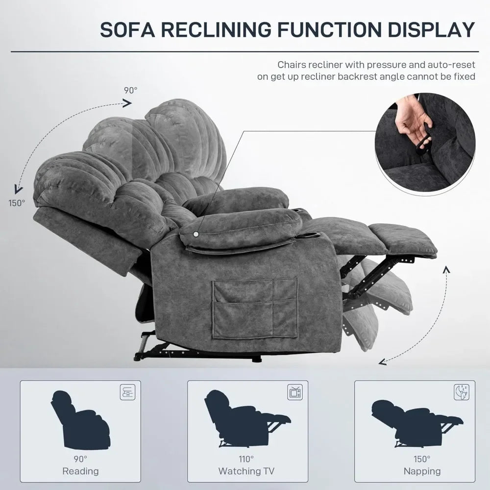 Gravity Recliner Chair Modern Ergonomic Lounge Single Sofa Seat