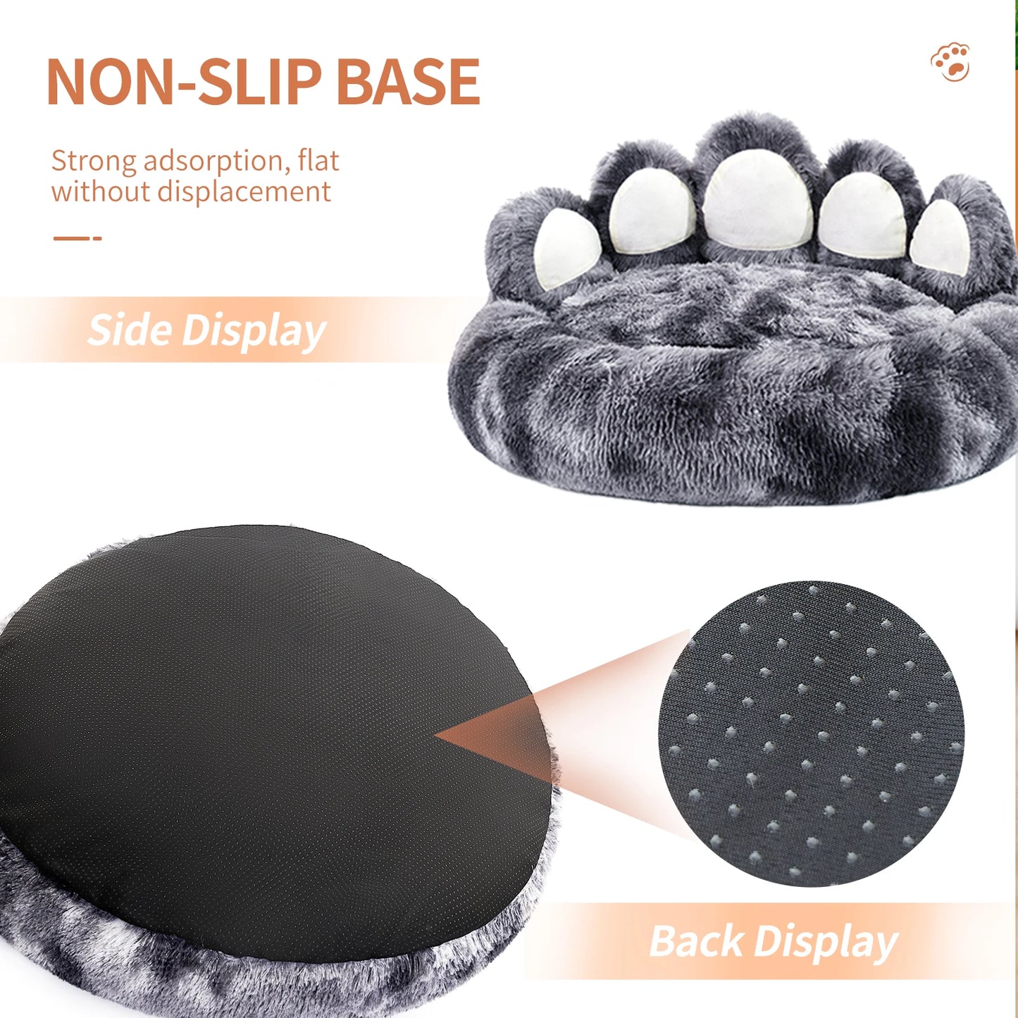 Warm, Cozy, Comfy Pet Dog Bed, Paw Shape