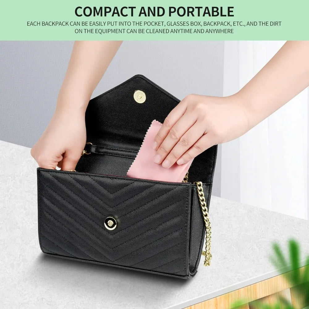 18 Pack of Microfiber Cleaning Cloths (7" x 6") Multicolor Eyeglass Cleaning Cloths for Eyeglasses, Camera Lenses, Mobile Phones