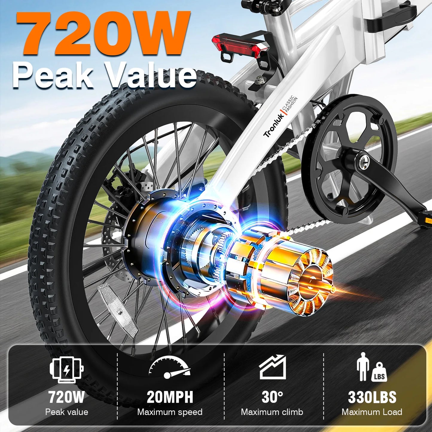 Youth/Adult Electric Bicycle 5-Speed with Assisted Riding 20MPH Urban Commuting