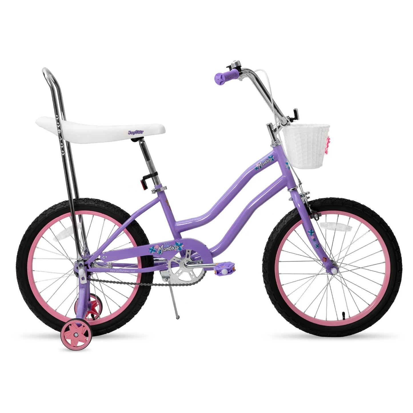 20 Inch Girls Bike, Training Wheels, Banana Seat, Handbrake, Coaster Brake